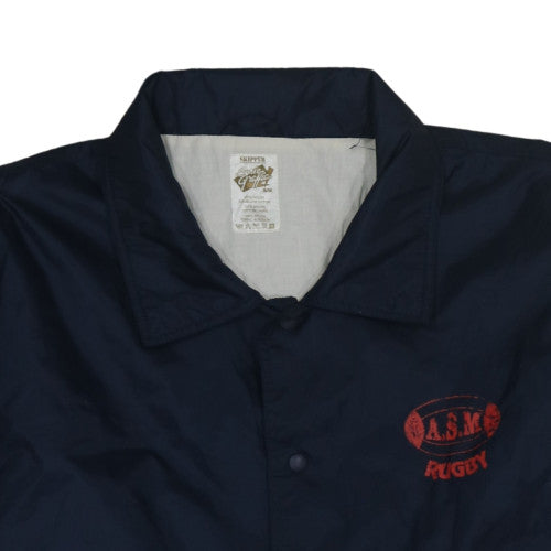 Skipper Men’s Blue Rugby Coach Jacket S/M Nylon Cotton Lined 90s Vintage