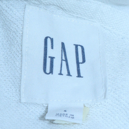 GAP Women White Small Pullover Hoodie 77% Cotton Logo Sweatshirt
