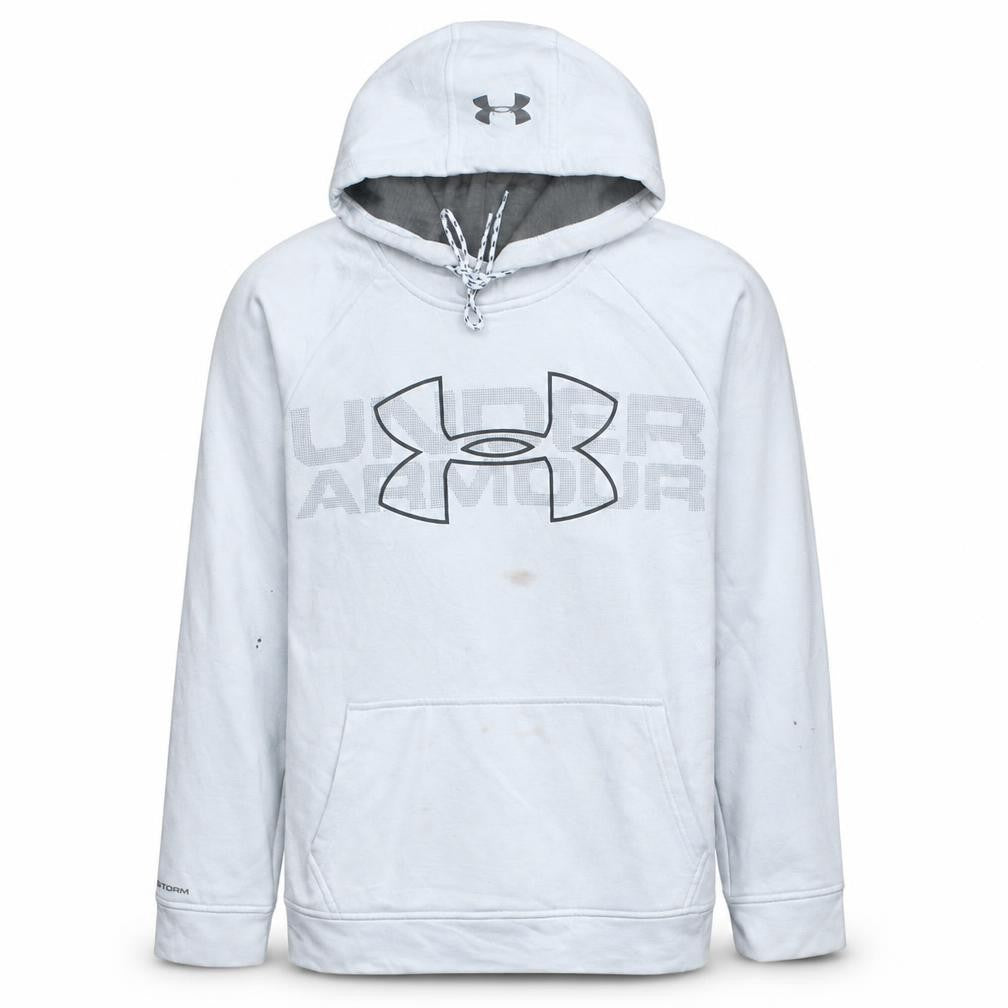Under Armour Men's White M Pullover Hoodie ColdGear Loose Fit