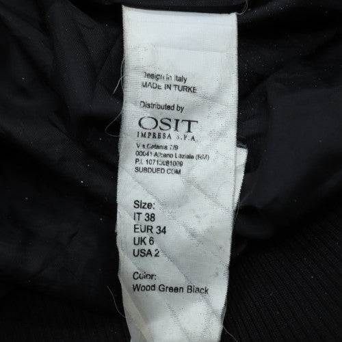 Subdued Men's Black and White Varsity Jacket XS Classic Bomber Style