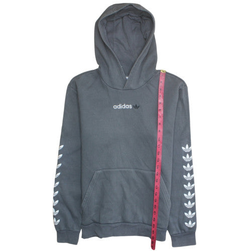 Adidas Boys Grey Pullover Hoodie 15-16 Years XL Logo Graphic Hooded Sweatshirt