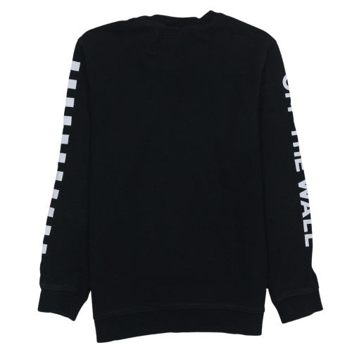 Vans Womens Black Crew Neck Pullover Sweatshirt L Cotton Logo Print