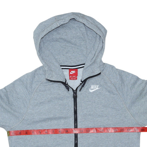 Nike Men's Grey S Full Zip Hooded Cotton Sweatshirt