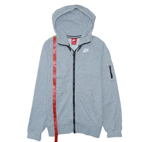 Nike Men's Grey S Full Zip Hooded Cotton Sweatshirt