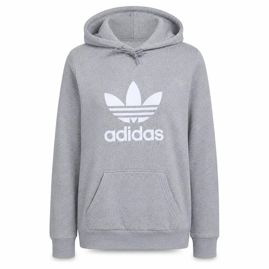 Adidas Women’s Grey Pullover Hoodie Size S Logo Print Casual Wear