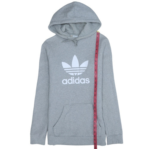 Adidas Women’s Grey Pullover Hoodie Size S Logo Print Casual Wear