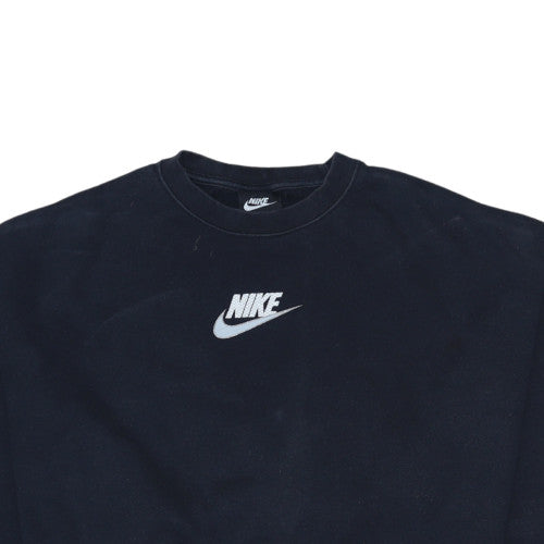 Nike Womens Black XS Cropped Crew Neck Pullover Sweatshirt