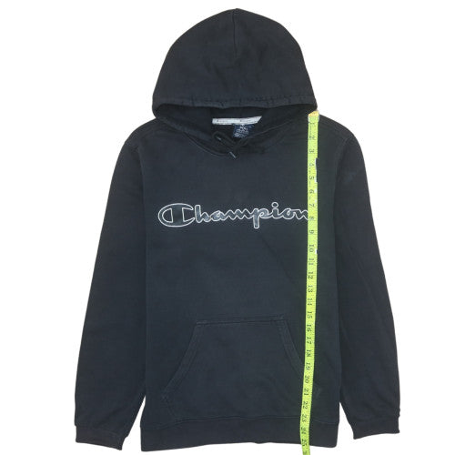 Champion Men's Black Small Pullover Hoodie with Logo