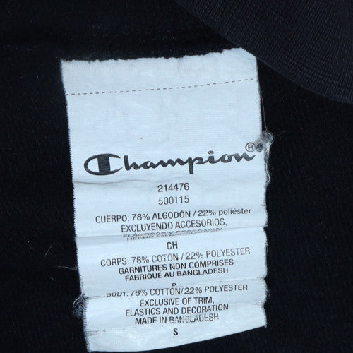 Champion Men's Black Small Pullover Hoodie with Logo