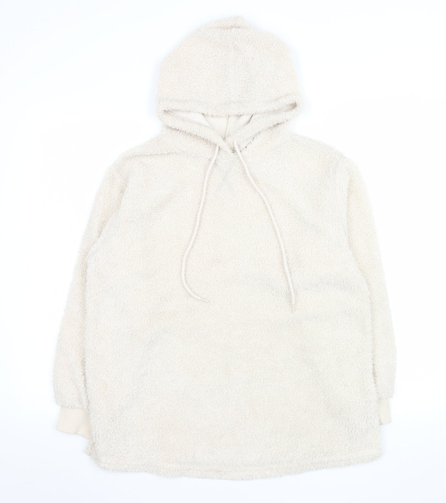 ASOS DESIGN Women’s Beige Hooded Teddy Pullover Hoodie UK 8