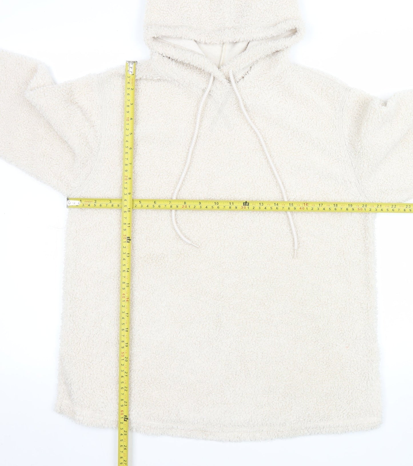 ASOS DESIGN Women’s Beige Hooded Teddy Pullover Hoodie UK 8