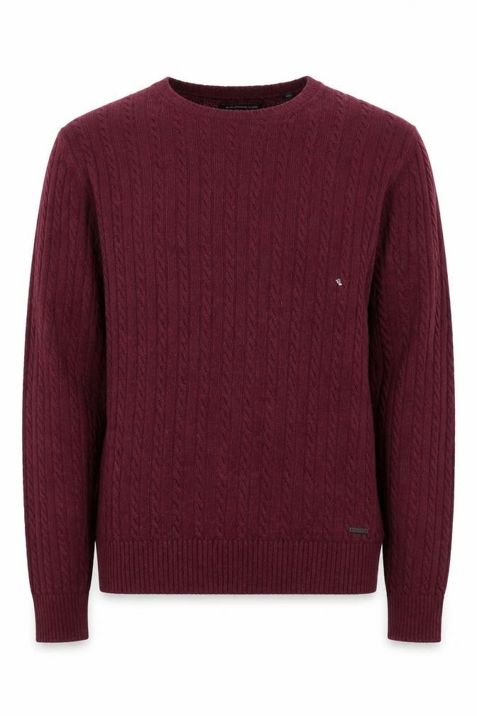 Superdry Men’s Red Cable Knit Wool Cashmere Pullover Jumper Size M