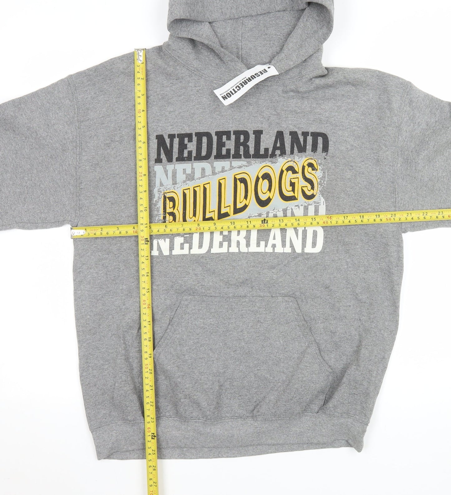 Gildan Men's Grey Nederland Bulldogs Pullover Hoodie M