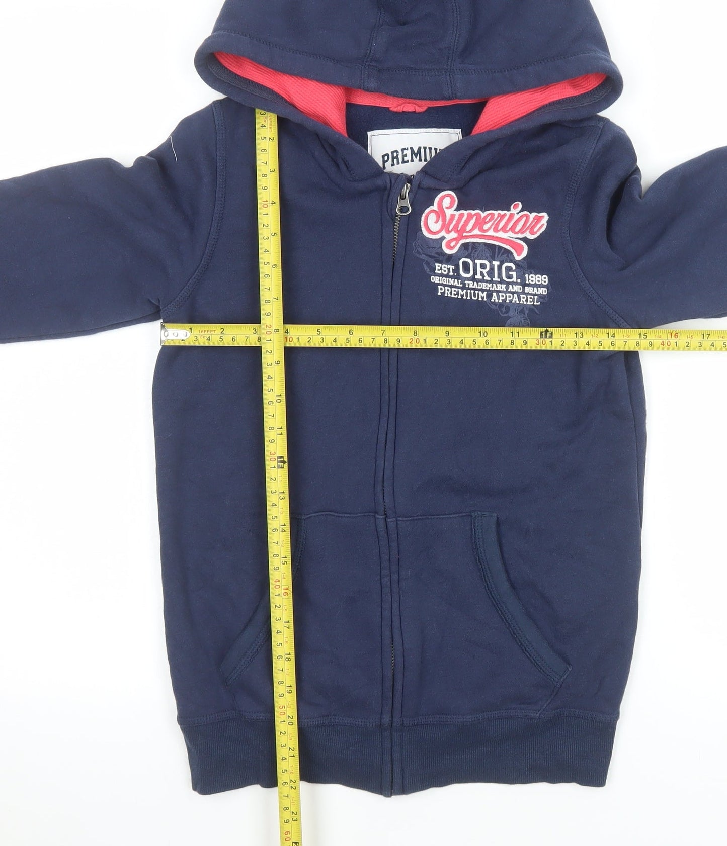 Pepperts Girls Blue Hooded Full Zip Basic Jacket Size 146 Cotton Blend