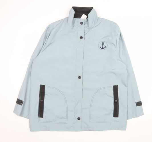 Anne de Lançay Women’s Blue Rain Coat Jacket L 18/20 Nautical Lightweight