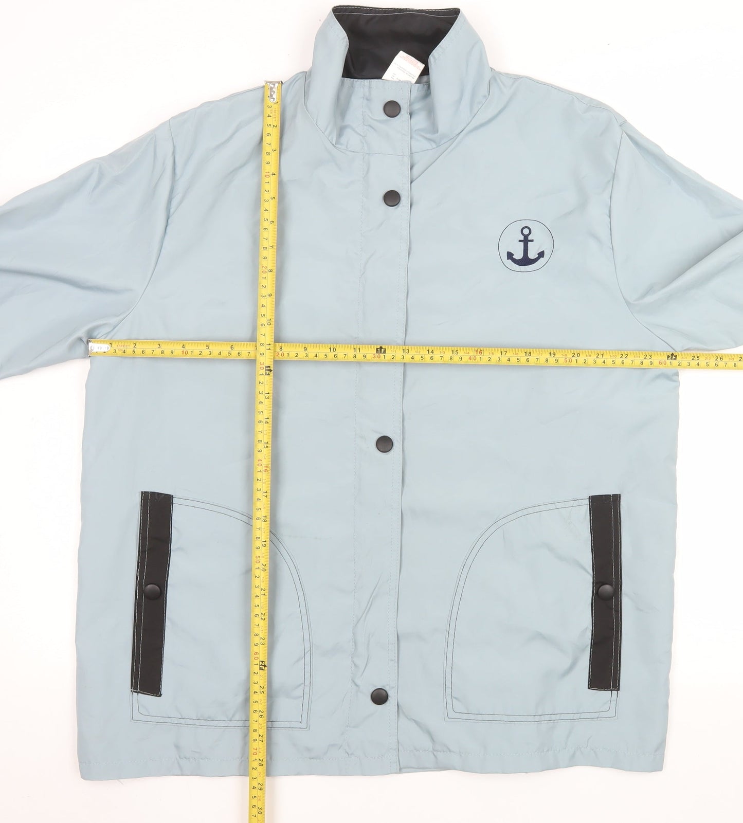 Anne de Lançay Women’s Blue Rain Coat Jacket L 18/20 Nautical Lightweight