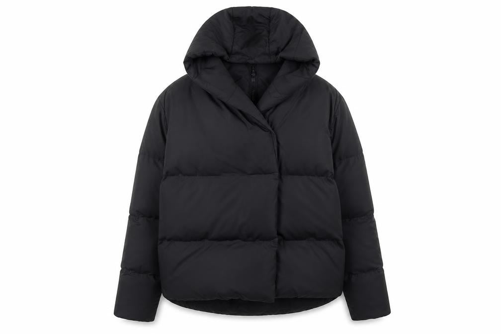 Threadbare Womens Black Hooded Puffer Jacket Size 8 Winter Coat