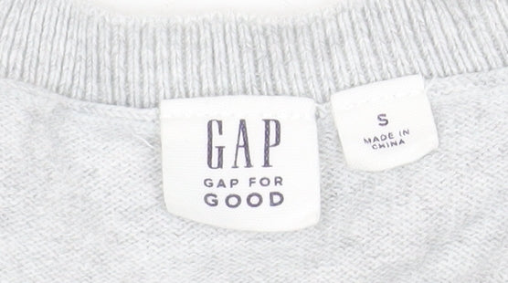 GAP Women Grey Love Cotton Jumper Size S Crew Neck Pullover
