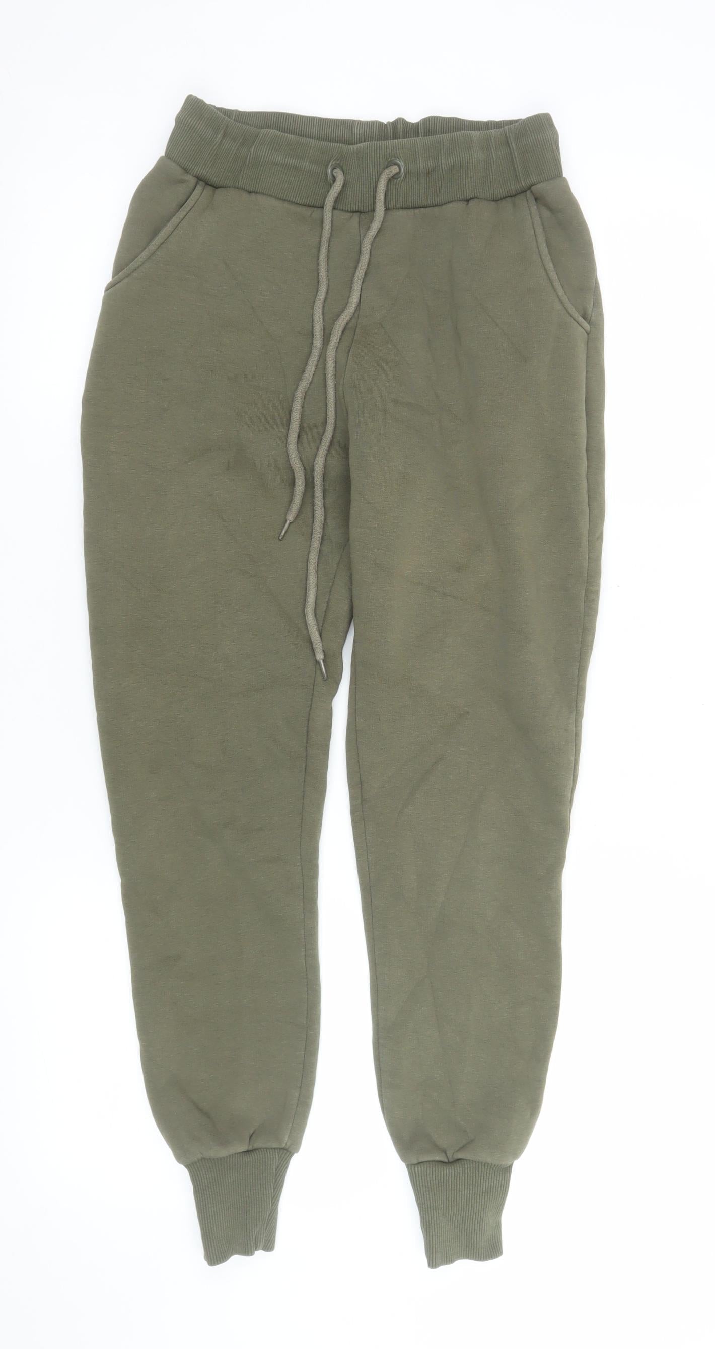 Glamify Men’s Green Jogger Sweatpants S Regular Fit Cotton Blend