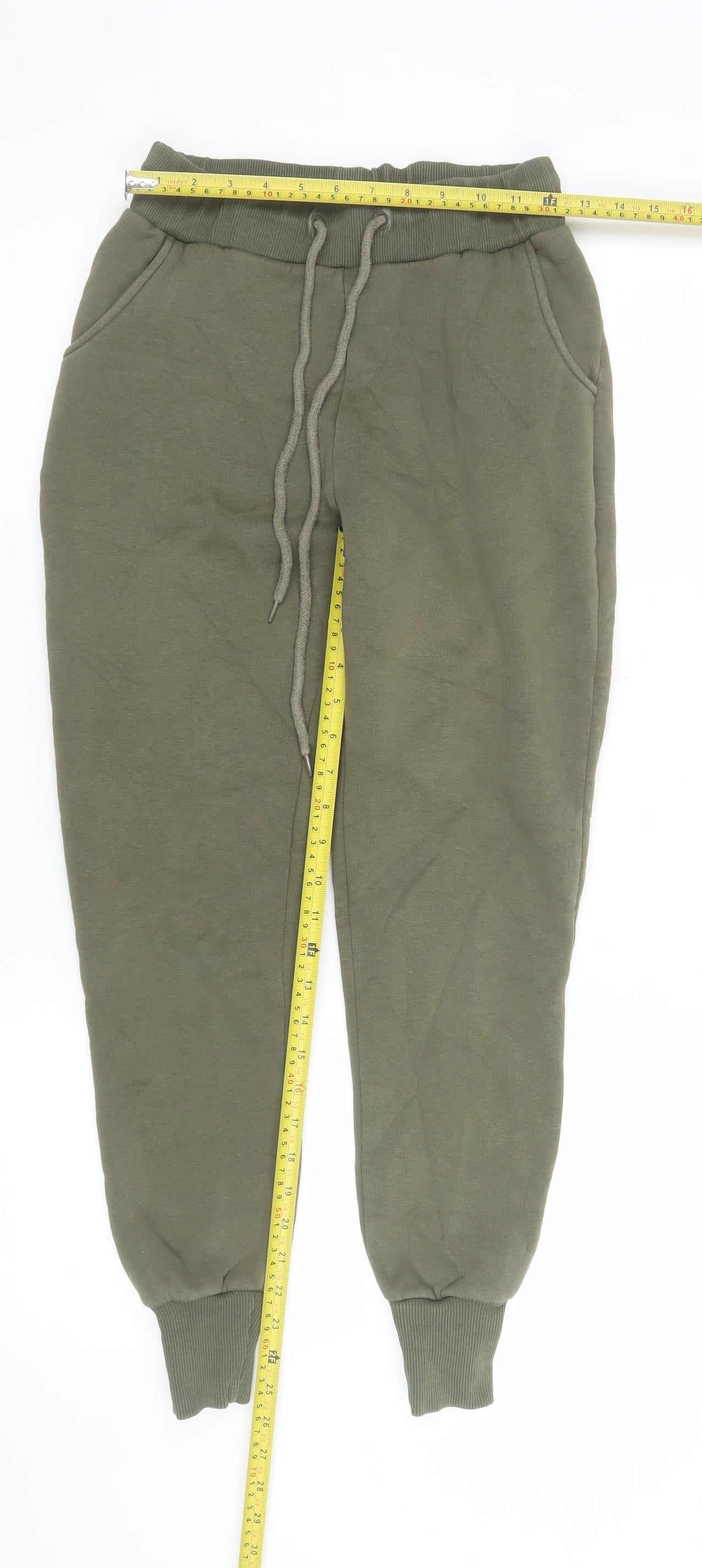Glamify Men’s Green Jogger Sweatpants S Regular Fit Cotton Blend