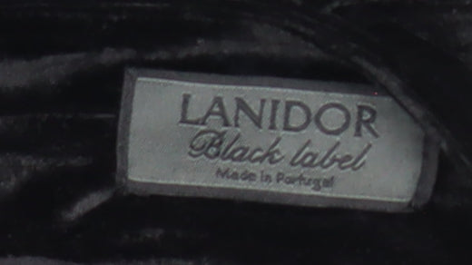 Lanidor Women’s Black Velvet Wide-Leg Trousers Size 12