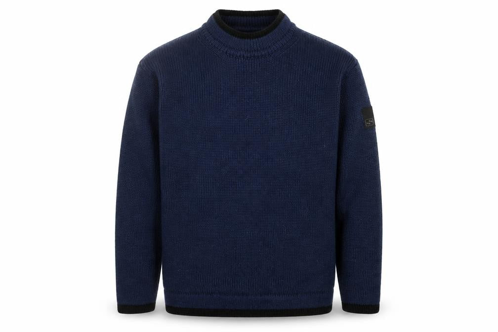 Scotch & Soda Men's Blue Wool Blend Crew Neck Jumper Size L