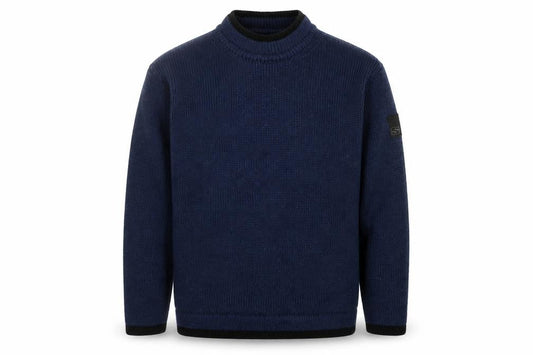 Scotch & Soda Men's Blue Wool Blend Crew Neck Jumper Size L
