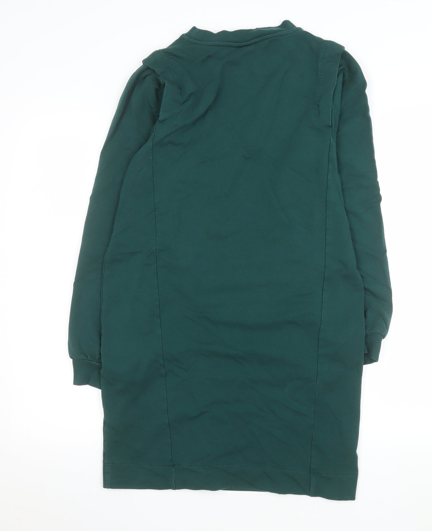 Oliver Bonas Women Green Size 10 Shift Dress Long Sleeve Casual