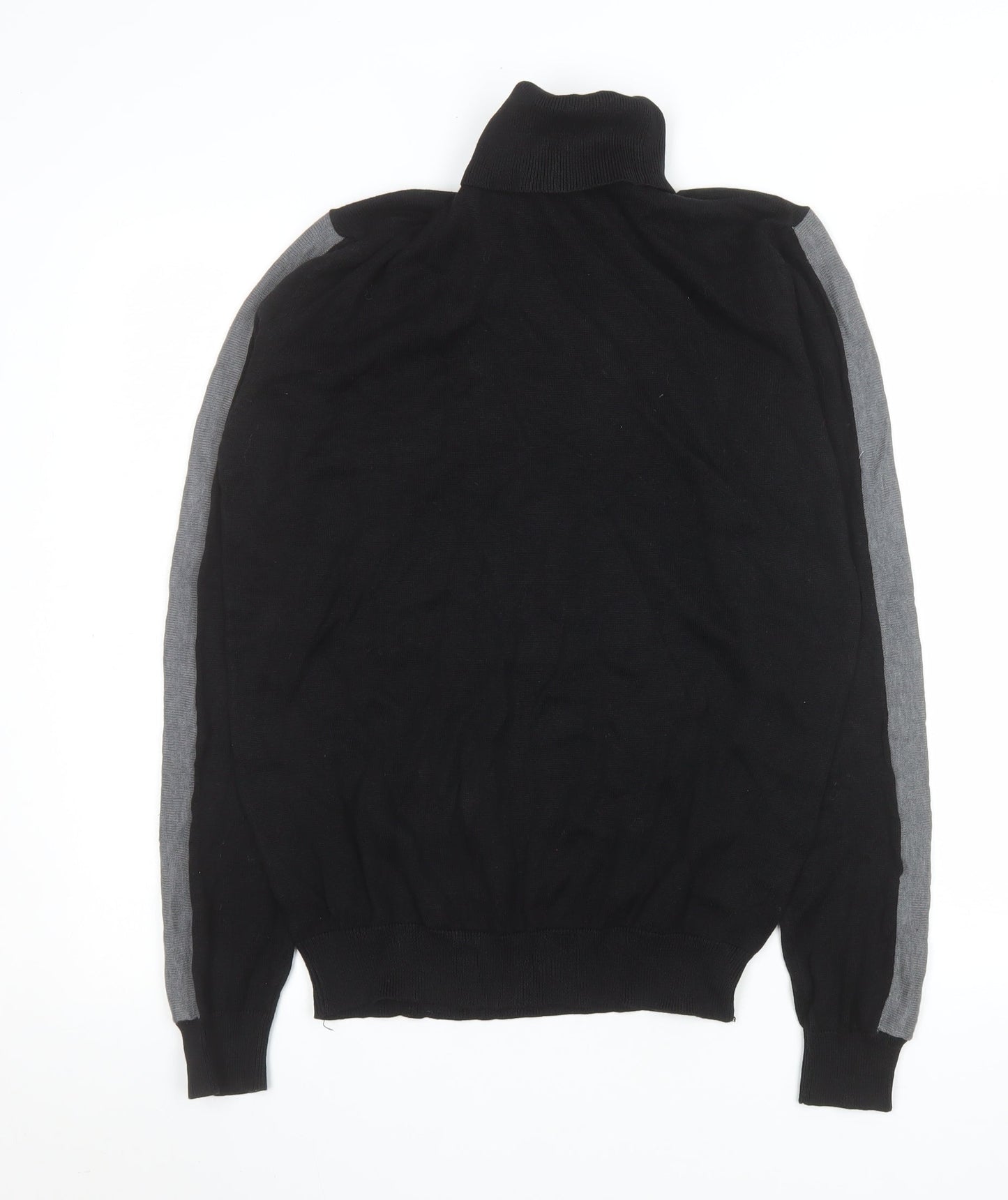 Brave Soul Men's Black Roll Neck Cotton Jumper Size M