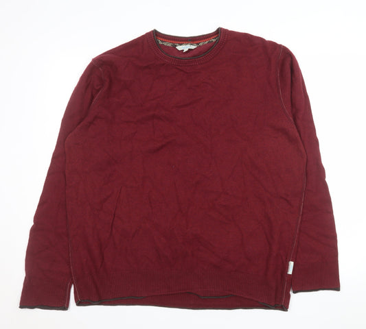 Fat Face Men's Red Cotton Wool Crew Neck Jumper XL