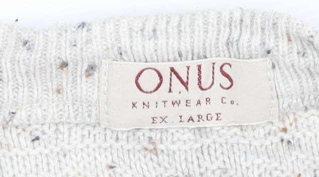 ONUS Men's Multicoloured Fair Isle Wool Blend Crew Neck Jumper XL