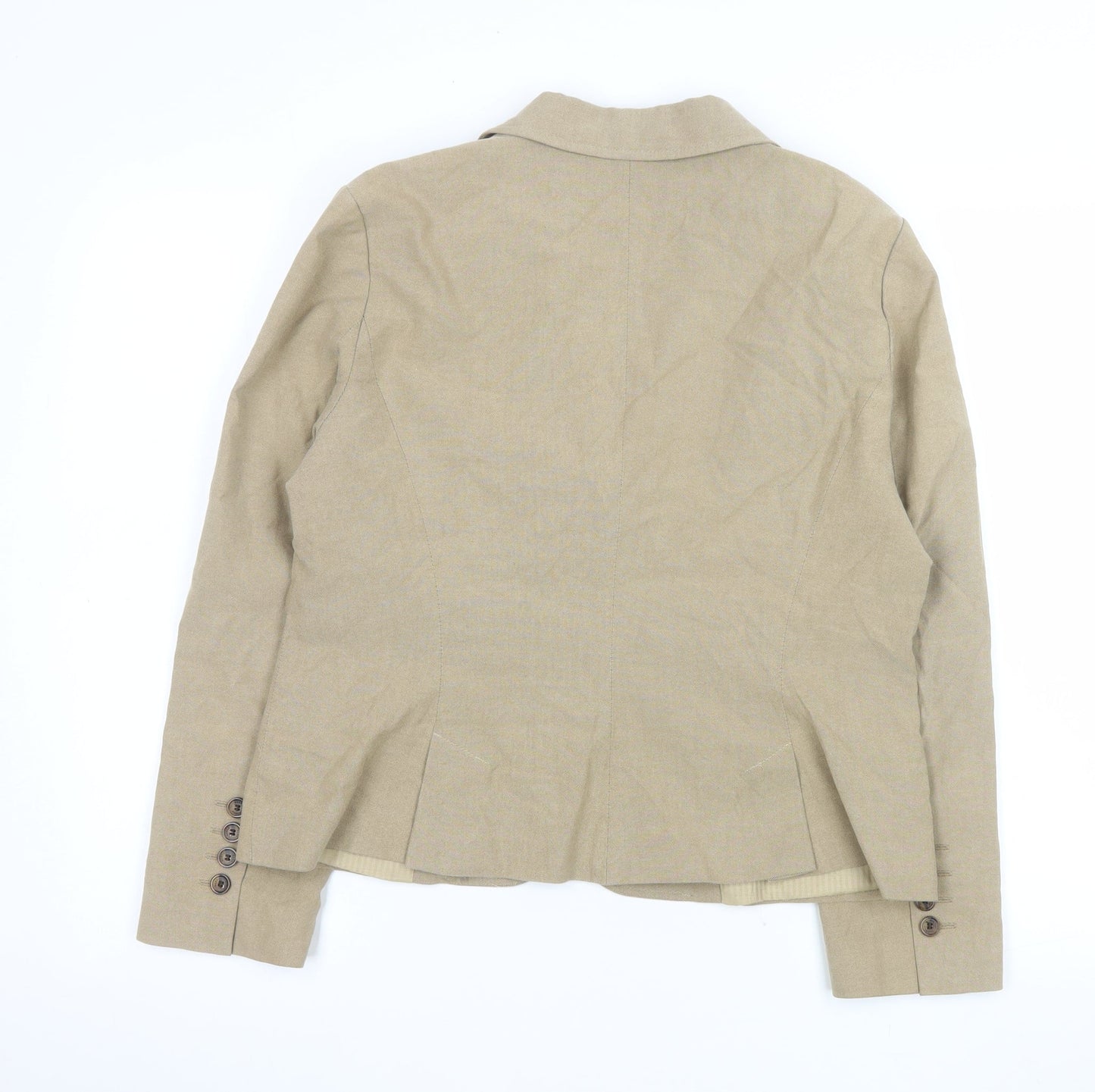 Zara Woman Beige Cotton Blazer Jacket XL Ladies Smart Casual