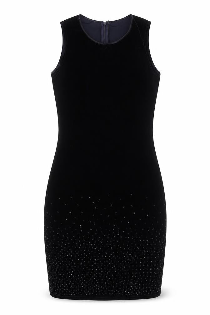 Wallis Women’s Black Velvet Beaded Bodycon Dress Size 12