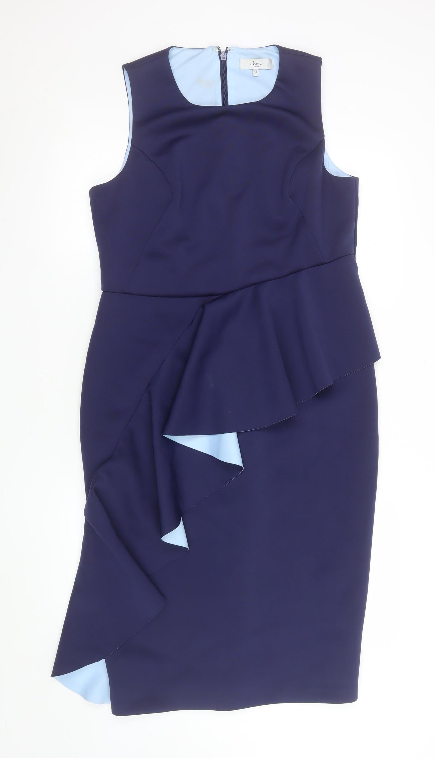 Issa London Women’s Blue Knee Length Sheath Dress Size 16
