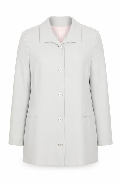 Red/Green Women Grey Single-Breasted Blazer Size 8 Wool Blend