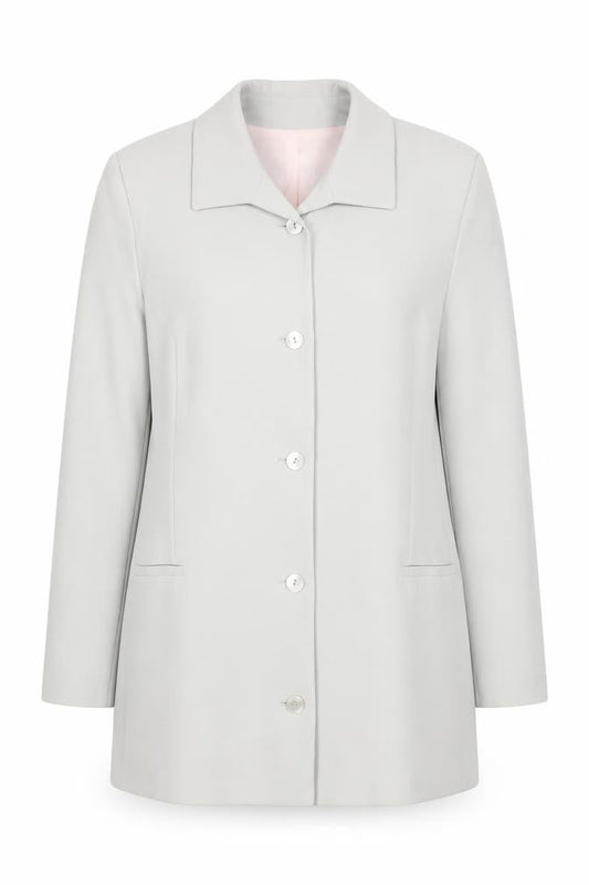 Red/Green Women Grey Single-Breasted Blazer Size 8 Wool Blend
