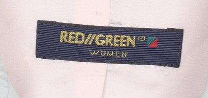 Red/Green Women Grey Single-Breasted Blazer Size 8 Wool Blend