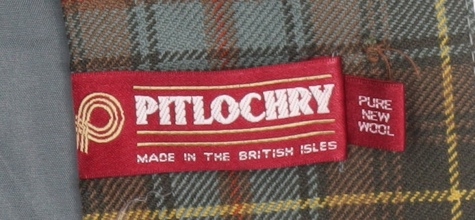 Pitlochry Women Brown Checked Wool Blazer Size 14 Classic Tweed Jacket