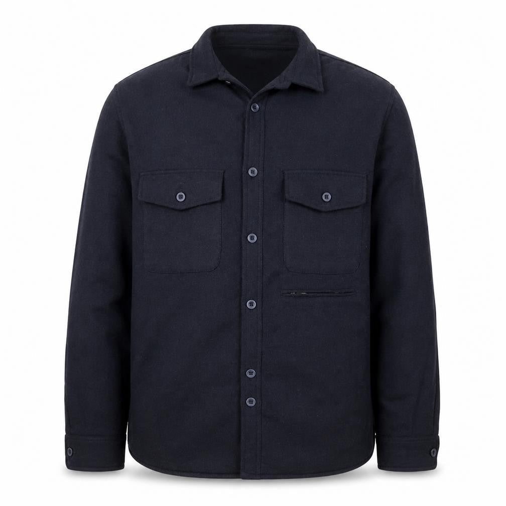 Bellfield Men's Navy Polyester Button Jacket Large