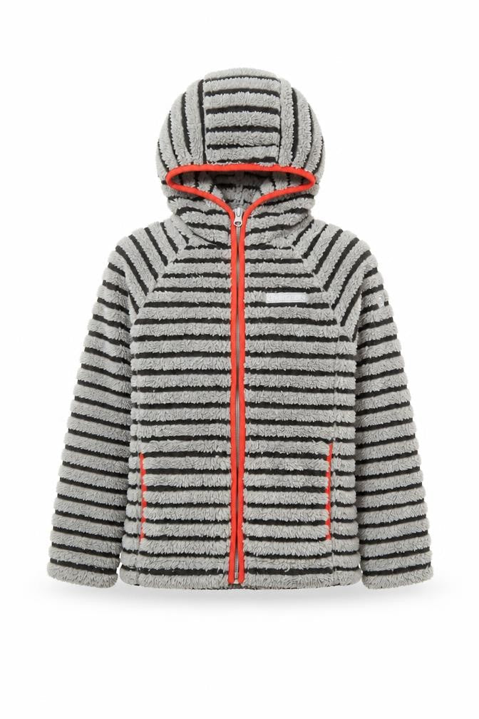 Craghoppers Boys Grey Striped Hooded Fleece Jacket Age 7-8 Years