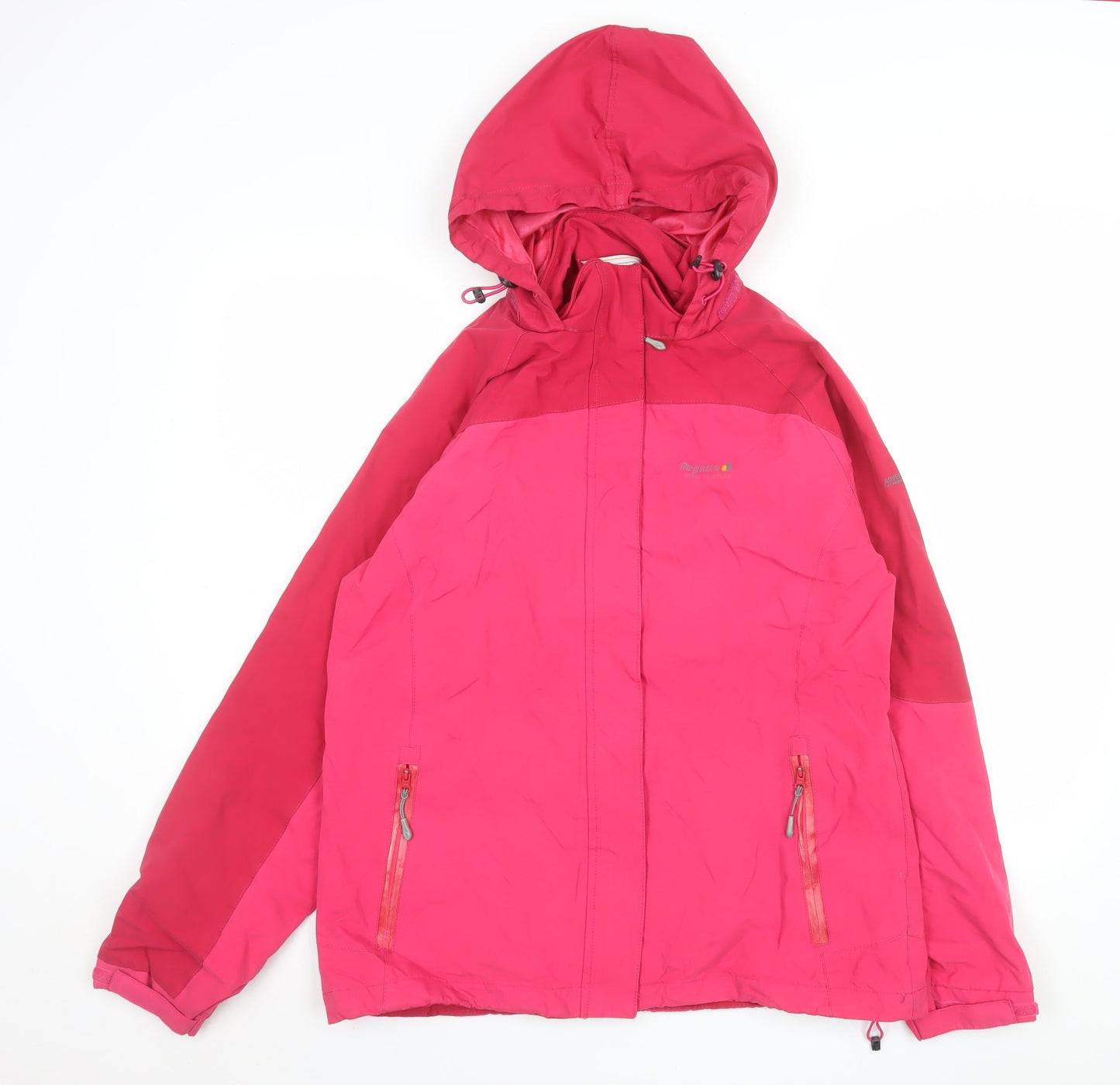 Regatta Women's Pink Waterproof Hooded Rain Jacket Size 14