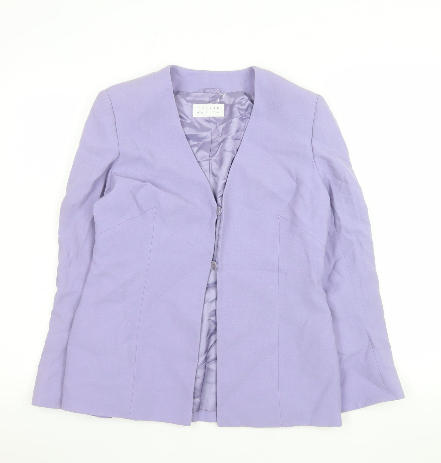 Precis Petite Women's Purple Wool Blend Lined Blazer Size 12