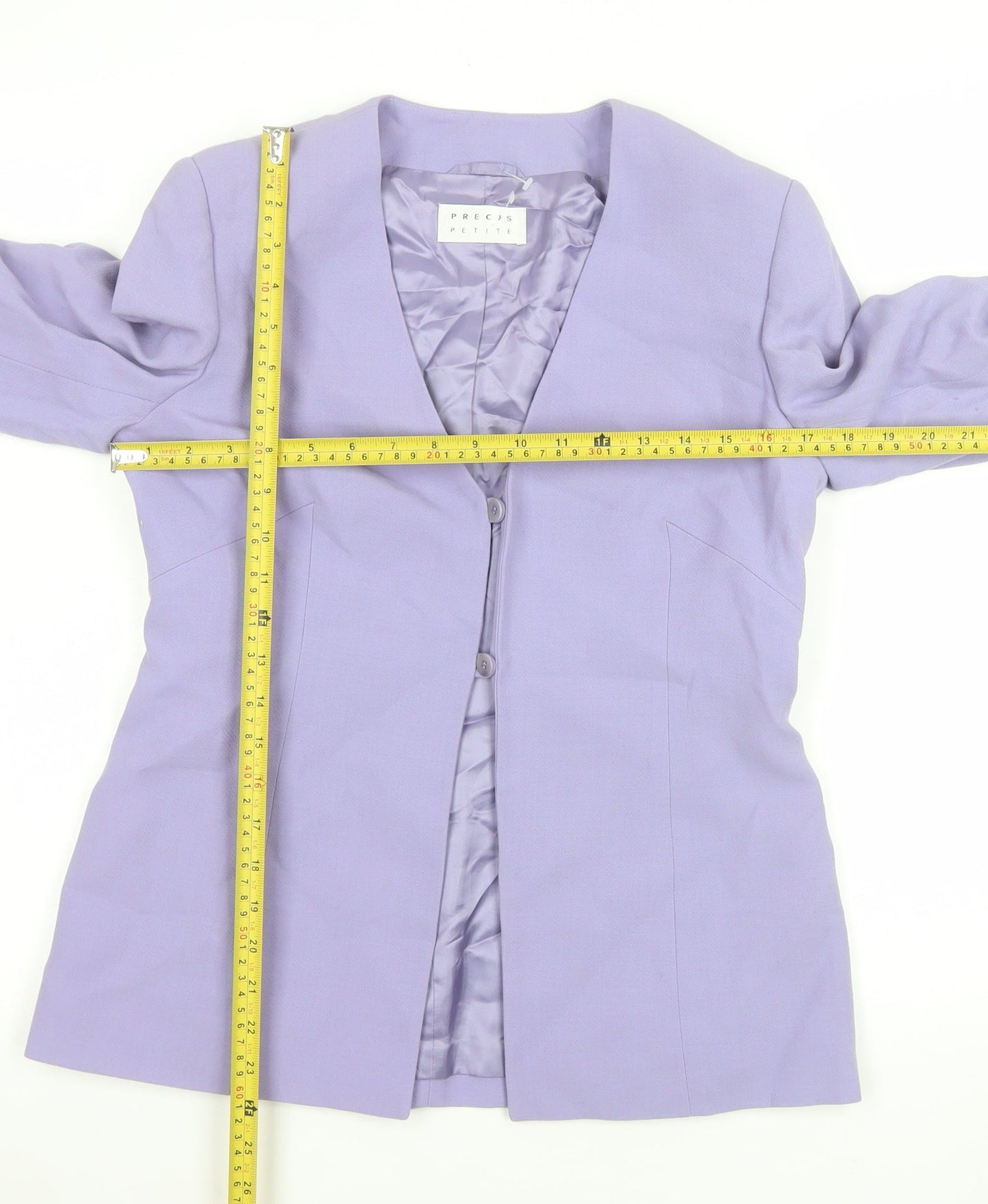 Precis Petite Women's Purple Wool Blend Lined Blazer Size 12