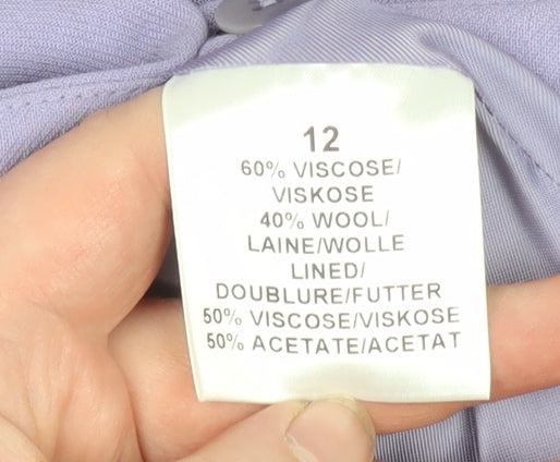 Precis Petite Women's Purple Wool Blend Lined Blazer Size 12