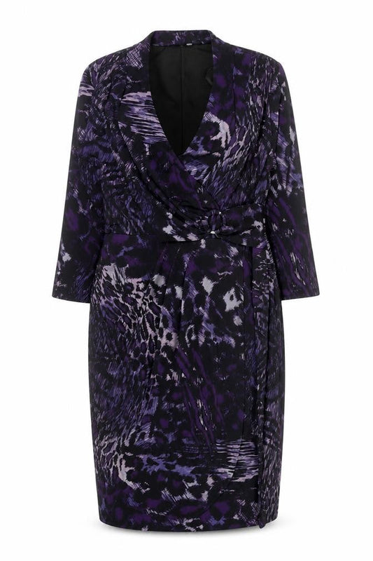 Windsmoor Women’s Purple Animal Print Wrap Dress Size 12
