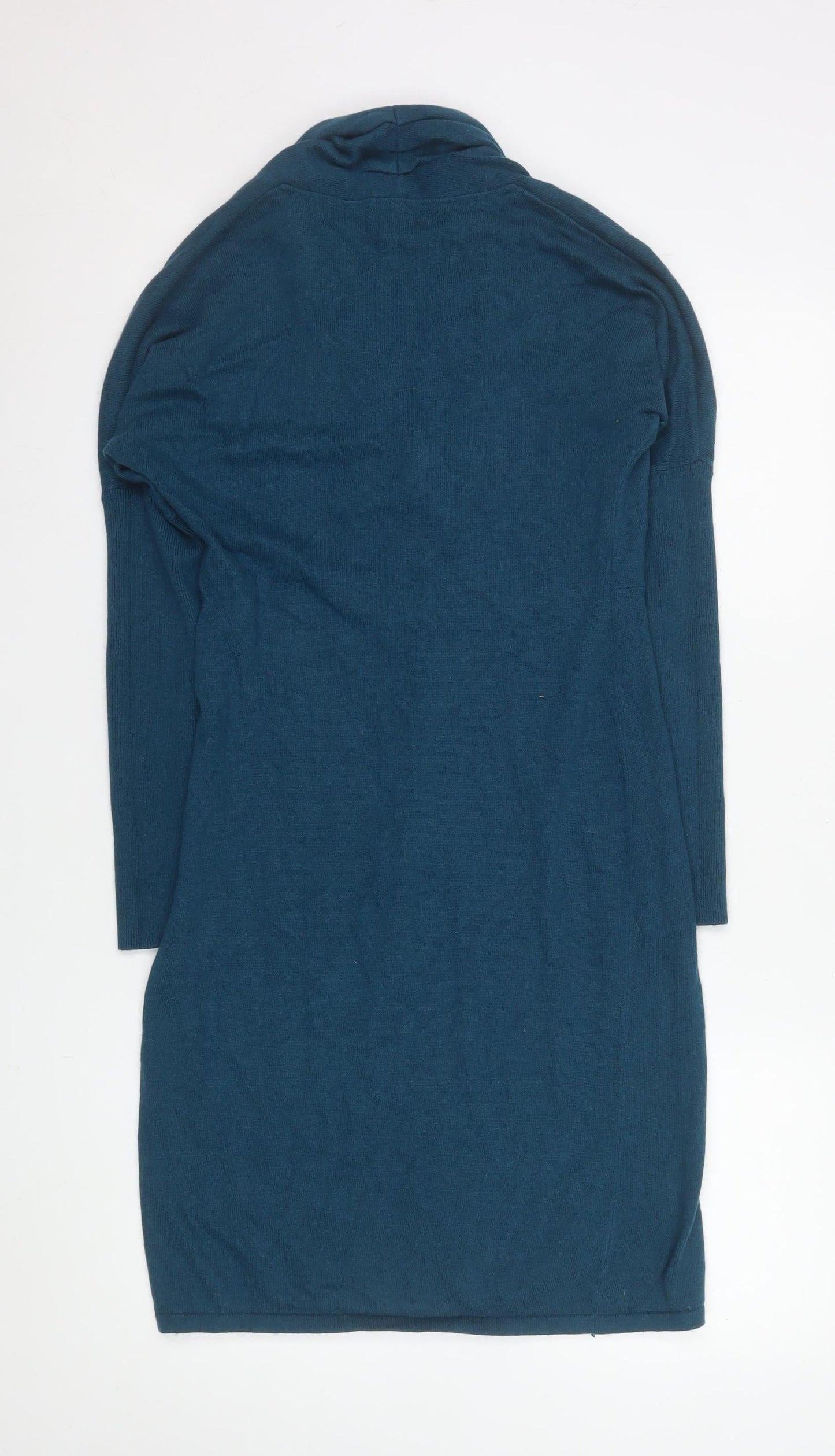 Monsoon Women’s Blue Knit Cowl Neck Sweater Dress Size S