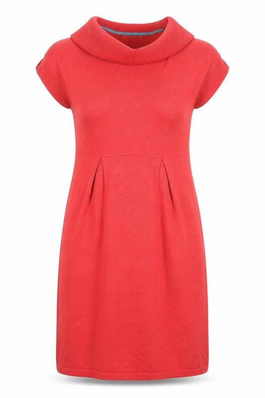 John Lewis Women Red Cowl Neck Knit Shift Dress Size 12