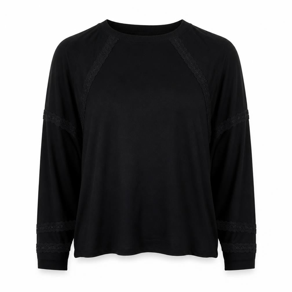 Marks & Spencer Women's Black Knit Long Sleeve Blouse Small
