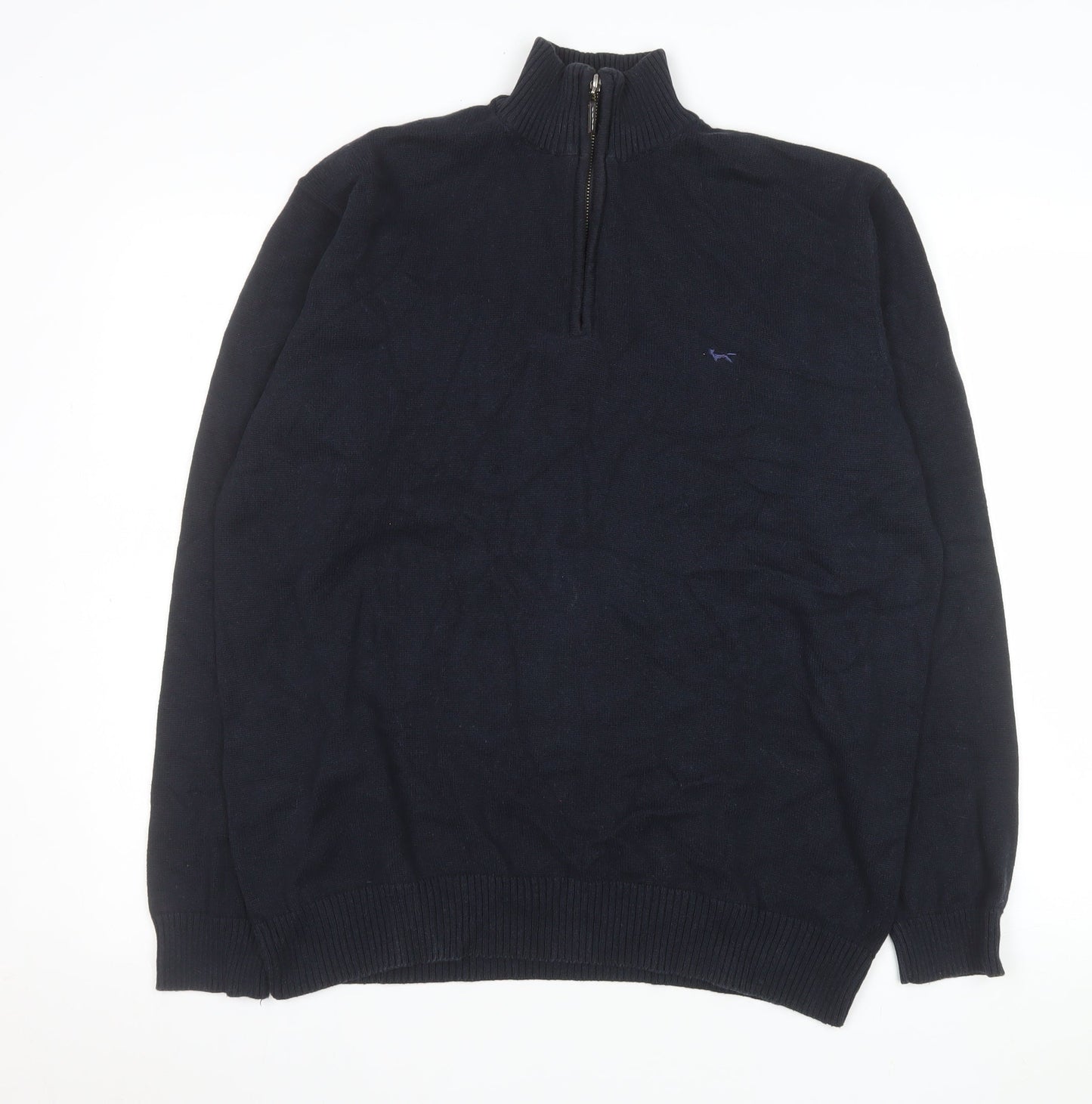 Wolsey Men's Blue Half Zip Cotton Pullover Sweatshirt Size L