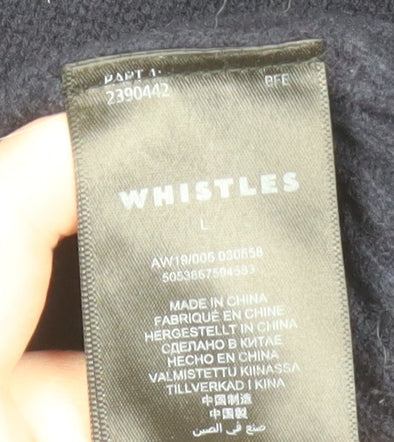 Whistles Women’s Black Merino Wool Roll Neck Sweater Dress L